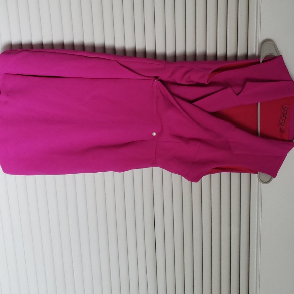 Hot pink no sleeve blazer dress